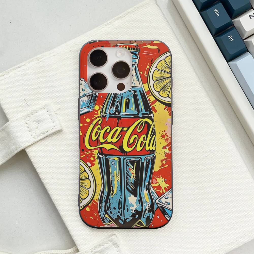 C-CocaS-Mode Étui de téléphone Cola Pour IPhone 17 16 15 14 13 12 11 ProMax Plus Housse Ondulée antichoc