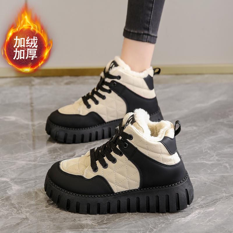 Snow boots winter new thick-soled velvet short boots warm high-top cotton shoes