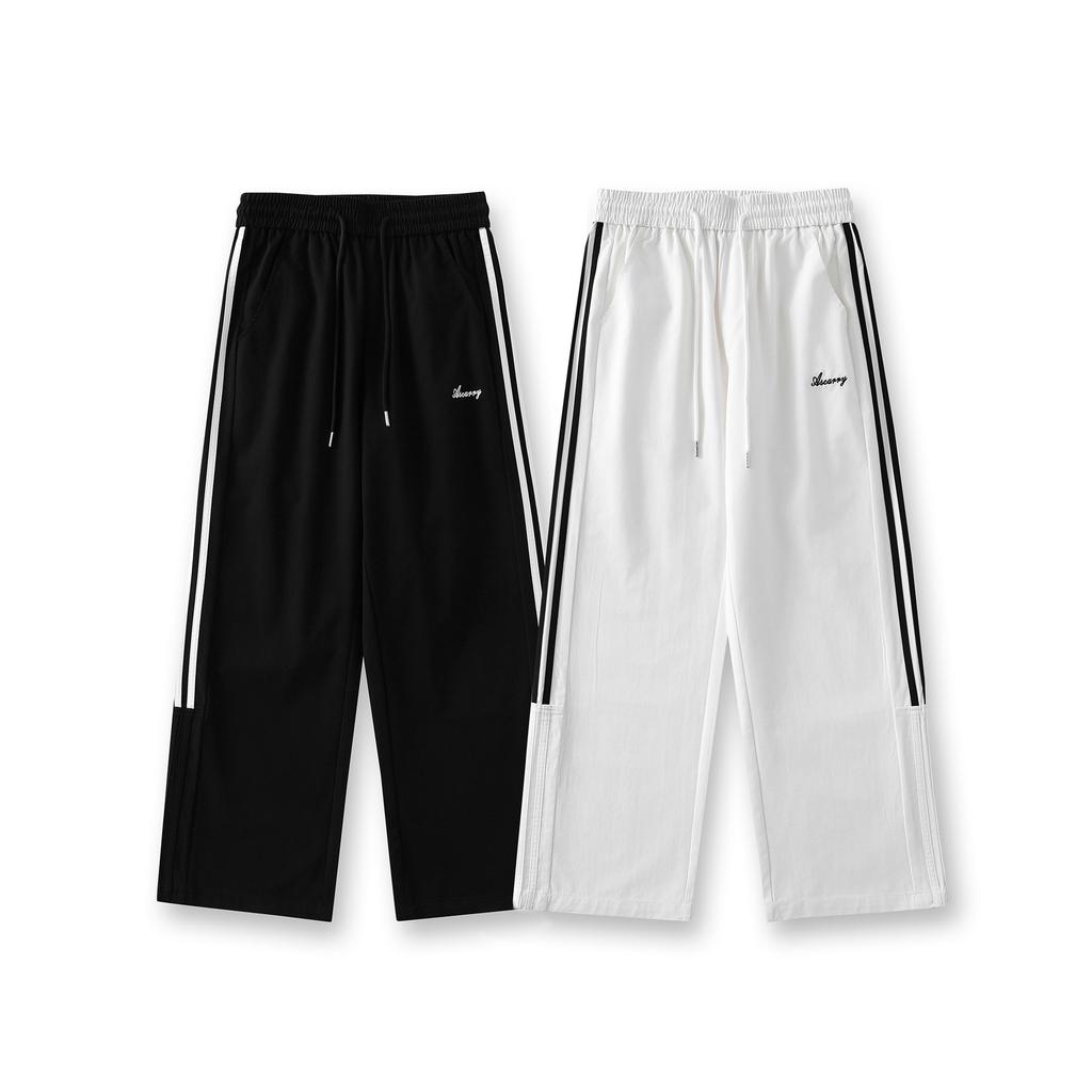 Autumn and winter new sports and leisure men's clothing loose straight vertical wide-leg pants three bars striped casual pants trousers