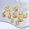 2025 Summer Geometric Swisted Earrings For Women Stainless Steel Pierce Stud
