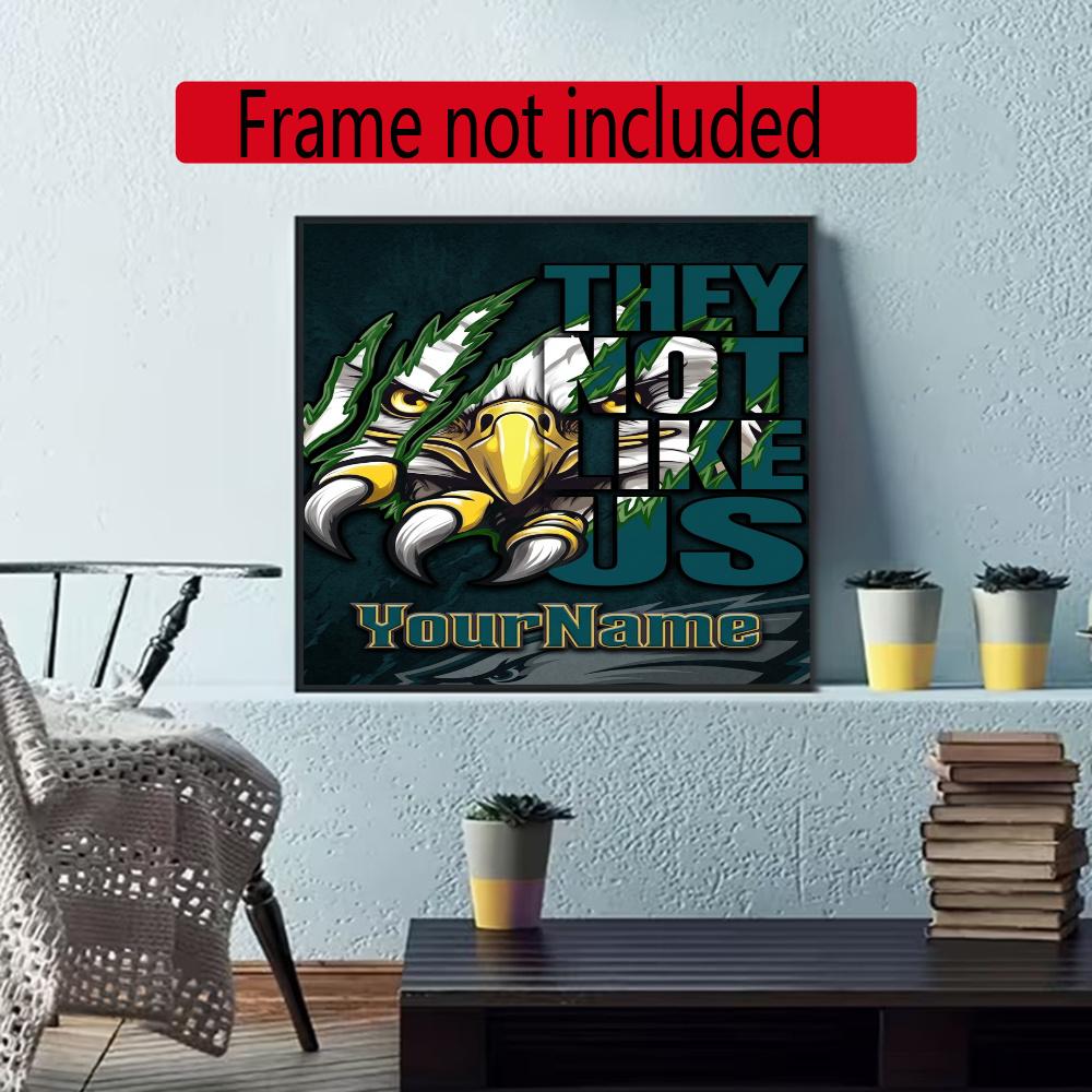 Philadelphia Eagles Personalized Name Diamond Paintings Mosaic Wall Round Diamond Art Painting Kits Embroidery Crystal Accessories Frameless