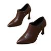 Nuove scarpe singole autunnali a punta con scollo profondo da donna con tacco sottile tacco medio scarpe versatili da donna scarpe in pelle morbida tacco alto con scollo profondo scarpe in pelle da donna