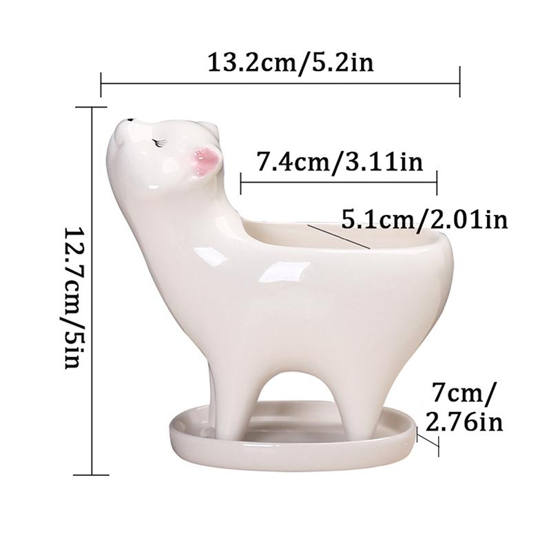 Cartoon-Katze Blumentopf Keramik Kreative Porzellan Blumenvase Für Terrasse Schreibtisch Dekoration Heimdekoration Innenhof Schlafzimmer