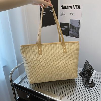 Large Capacity Popular Casual Bag New Style Korean Style Handbag Woven Simple Shoulder Bag Tote Bag