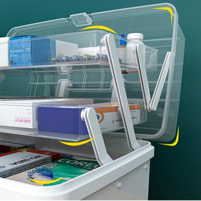 Large Capacity Family Medicine Organizer Box Portable First Aid Kit Medicine Storage Container Family Cosmetics Kit Box Storages