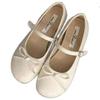 Autumn temperament versatile silver bow with Mary Jane single shoes women's shoes