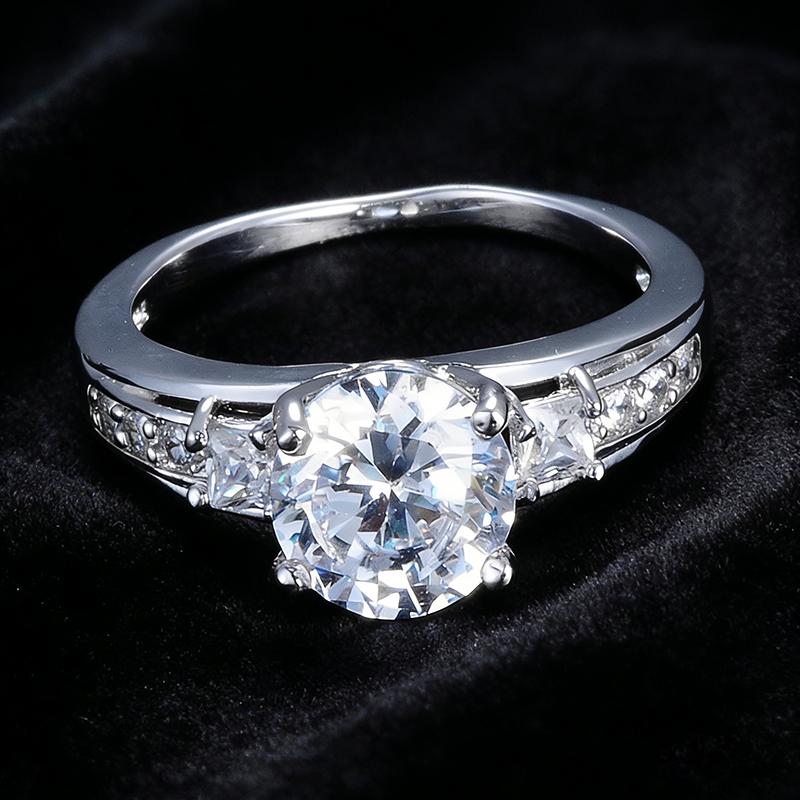 925 Silver Women's Wedding Engagement Ring with AAAA CZ Promise Gift 20 Styles