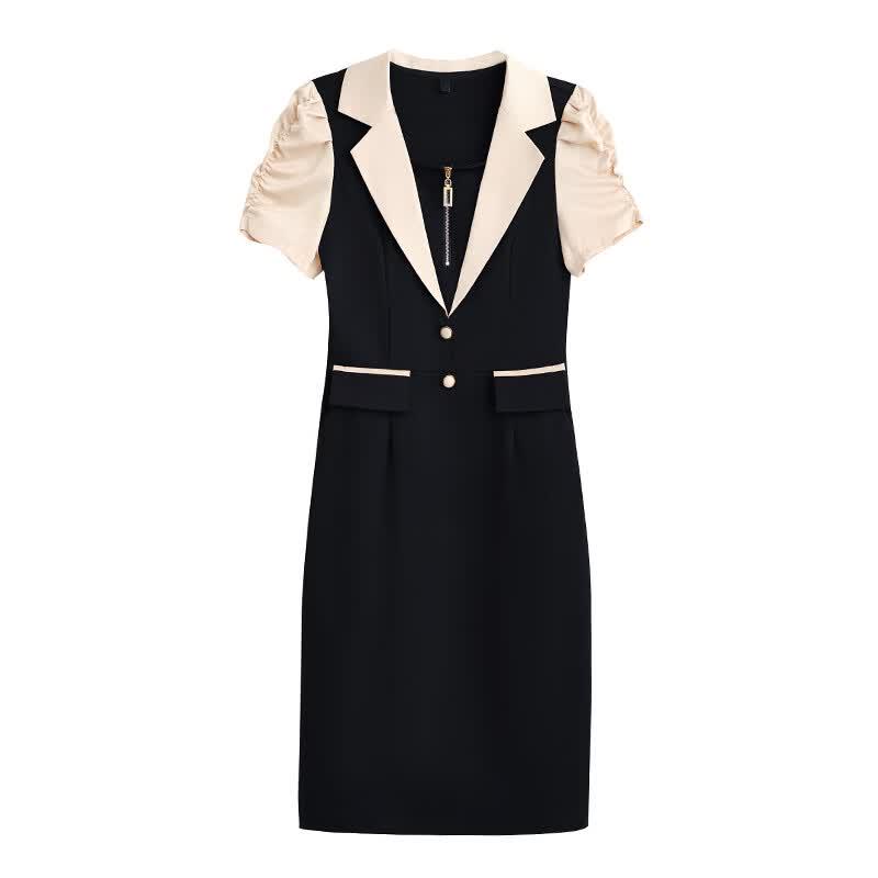 La Chapelle Plus Size Elegant Spliced Dress