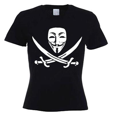 Piracy Anonymous T-Shirt - Guy Fawkes Maske V wie Vendetta Ungehorsam-