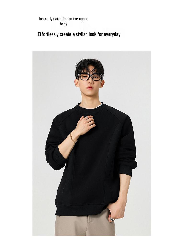 ACU Menswear | American Boxy Patchwork Hoodie 2026 - Trendy Loose Fit Pullover for Men