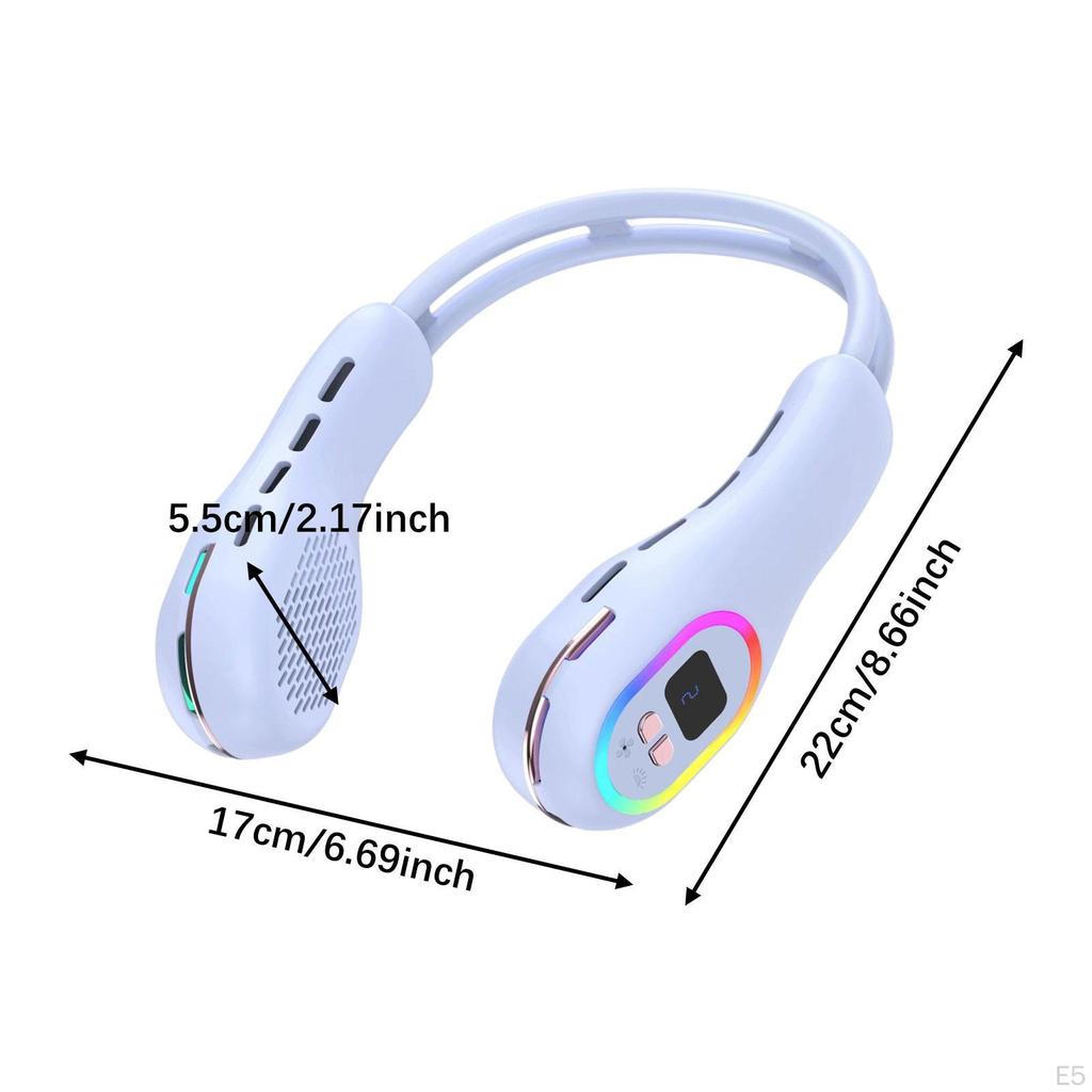 Neck Fan Handsfree,Low Noise LED Display Personal Cooling for Men Women Outdoor Indoor