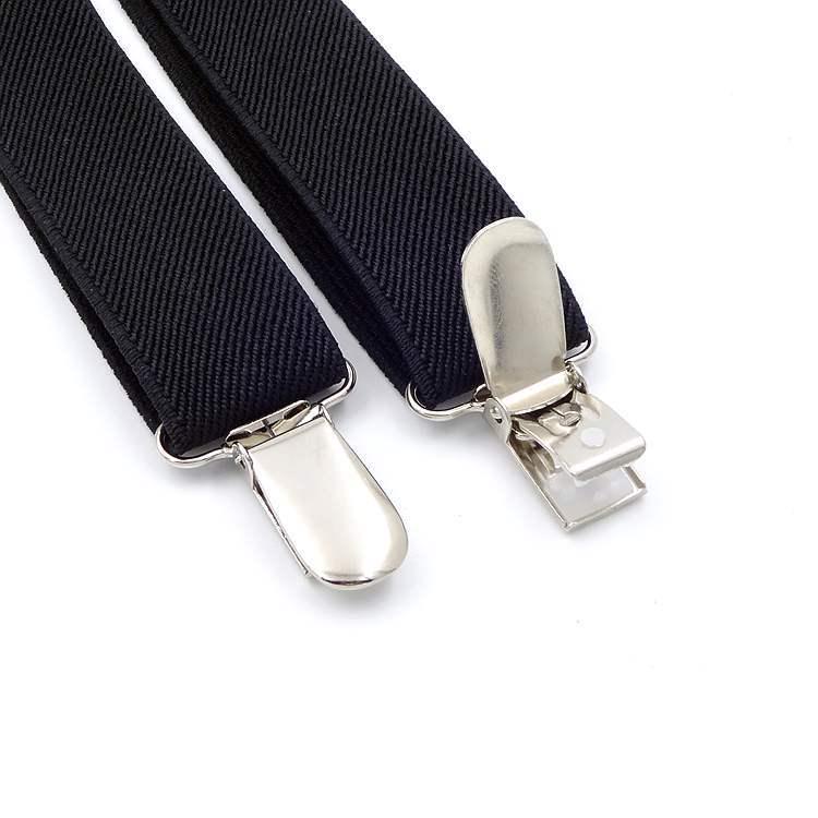 2.5cm Black Women's Suspenders - Versatile Elastic Y-Back with Three Clips, Korean Style