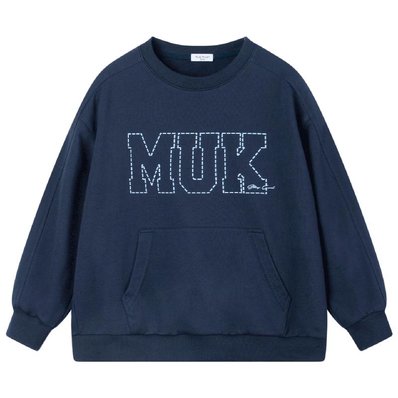 Mucmukn Boys  American Preppy Vintage Print Loose Sweatshirt 110