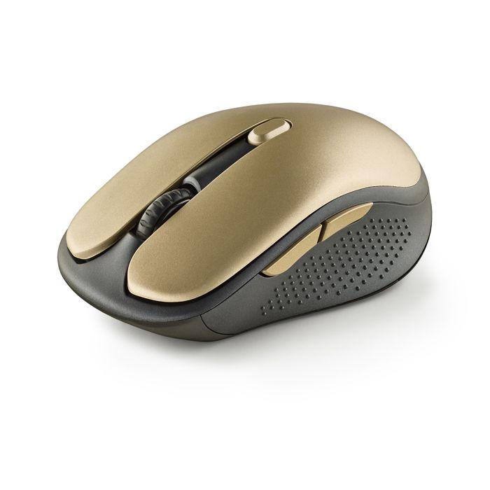 NGS EVO RUST GOLD - Souris Sans Fil Rechargeable 2,4 GHz,Touches Silencieuses,3 Niveaux De Résolution,Conçue Pour Les Droitiers,D'or