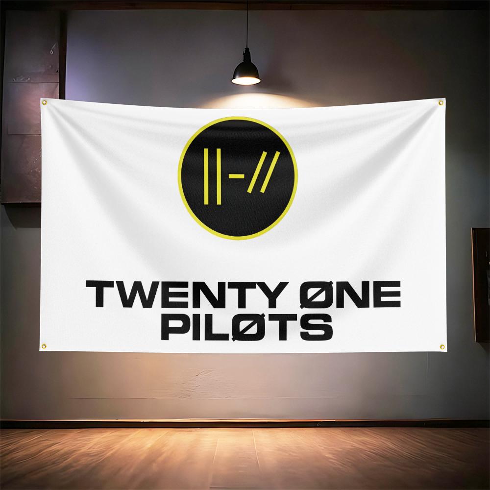 Rock Music Flag 3x5ft For Twenty One Pilots Fans Banner Hd Print Brass Grommet Garage Bedroom Living Room Dorm Wall Decor Tapest
