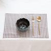 Double-layer retro small plaid cover cloth double-sided placemat fabric dining table mat coaster dust-proof thermal insulation mat retro wind