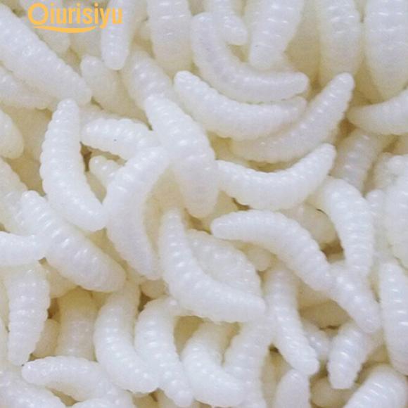 Cheap 50 Pcs Soft Mealworms Maggot Grub Worm Fishing Lures Bait Tackle