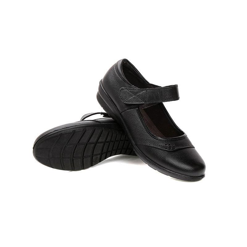 Spring Autumn Women Flats Black Soft Genuine Leather Shoes Brand Elegant Ladies Mary Jane Mother Shoes Plus Size 41