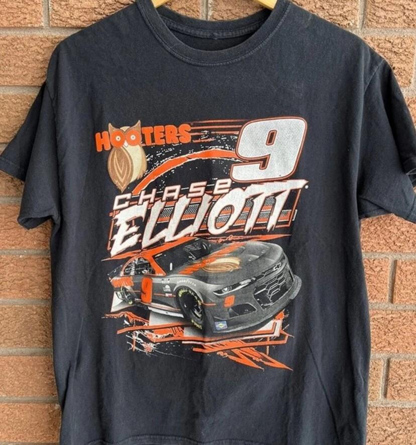 Винтажная футболка Hooters Chase Elliot Nascar, Футболка Nascar, Футболка для гонок Nascar, Унисекс футболка XXXXL