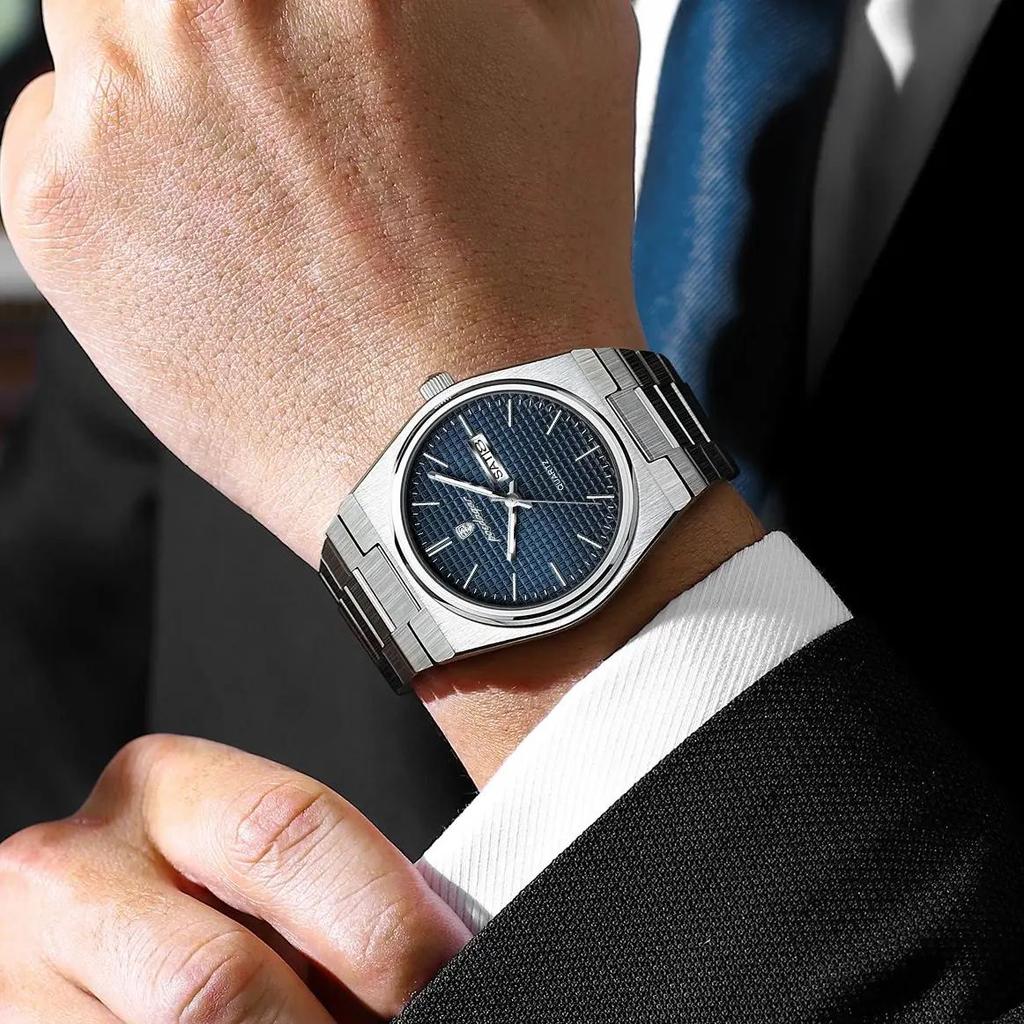 Business Man Watch Luminous Waterproof Stainless Steel Men Wristwatch Date Week Quartz Fashion Casual Men's Watches