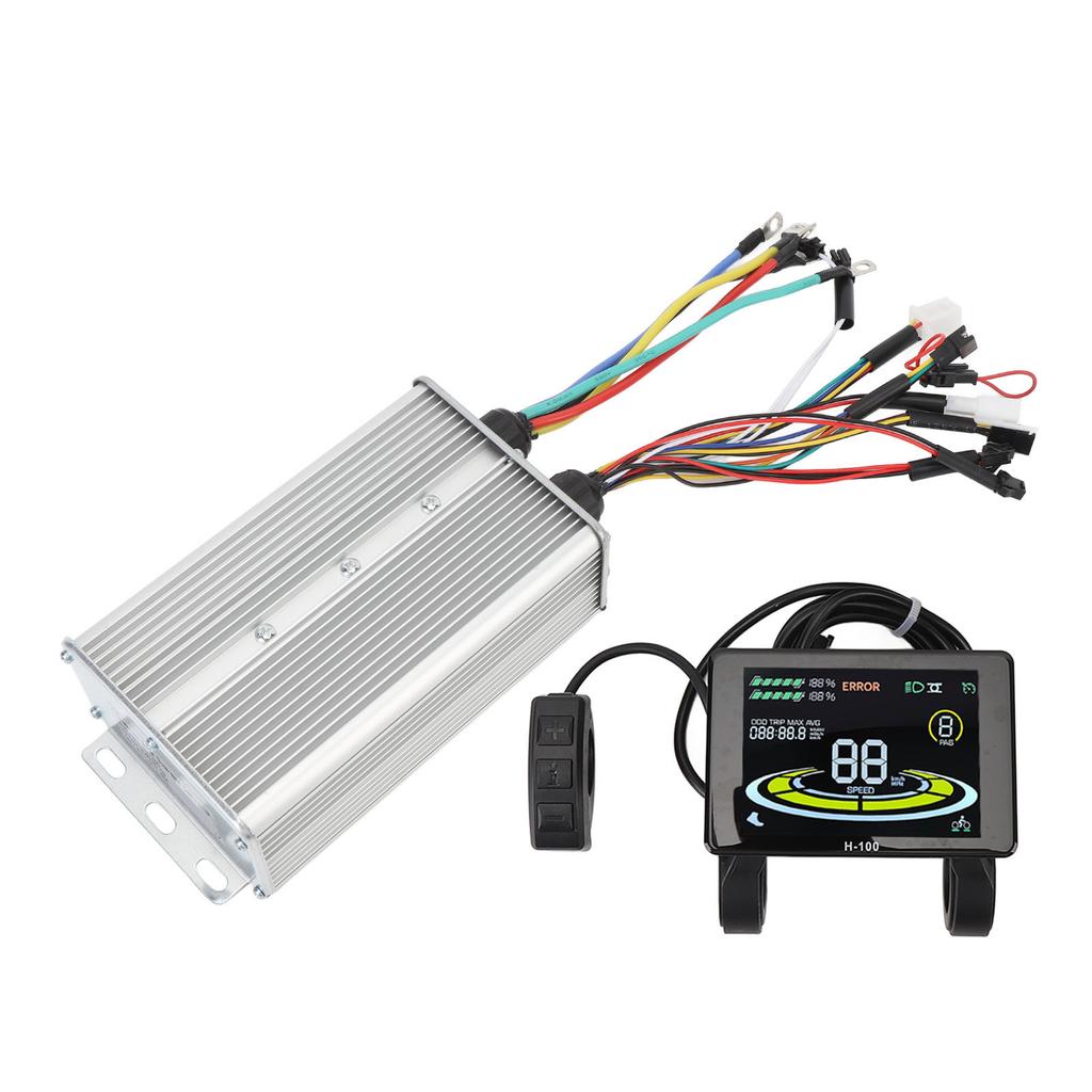 Electric Bike Controller Display Kit LCD Color Display and 60A 3 Mode Sine Wave Controller for 48V 60V 72V Motors