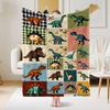 1pc, Charming Vintage Patchwork Blanket with an Adorable Dinosaur Theme, Made of Soft Flannel That Is Skin-friendly and Comfortable. This Seasonal Bla