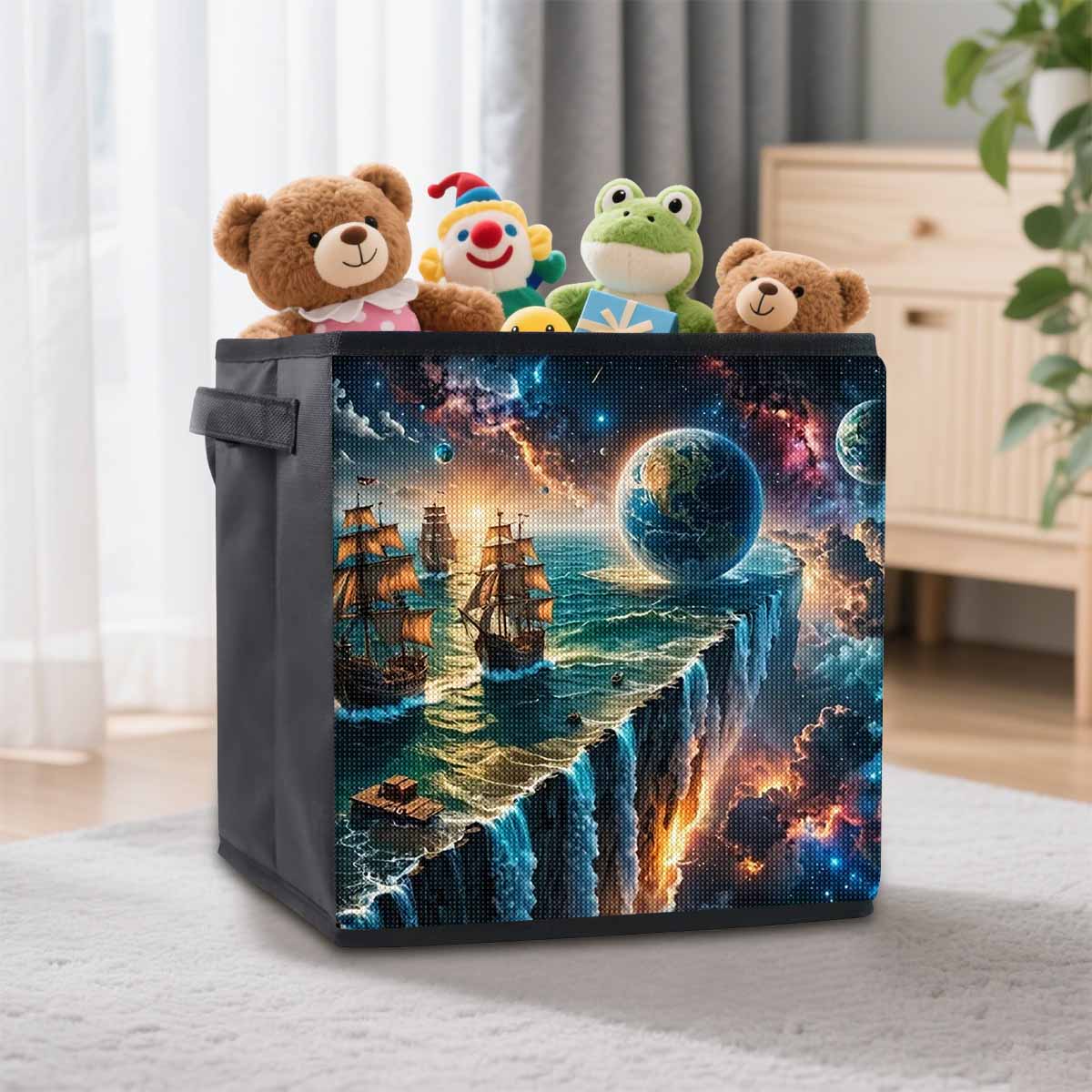 

Wander To The End of The World 5D Diamond Painting Storage Basket Full Round Drill Mosaic Diamond Embroidery Cross Stitch Kits Home Decor Home Decor 25cmx25cm