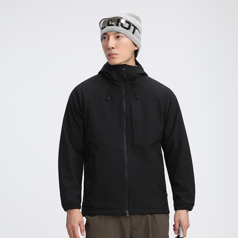 Big Brand Windproof Running Travel Jacket, Women's Soft Shell & Men's High-End Feel Hooded Rainproof Jacket for Autumn Winter.