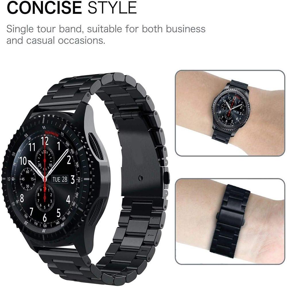 22mm Metal Chain Watch Band Strap For Samsung Amazfit Xiaomi Huawei Smart Watch