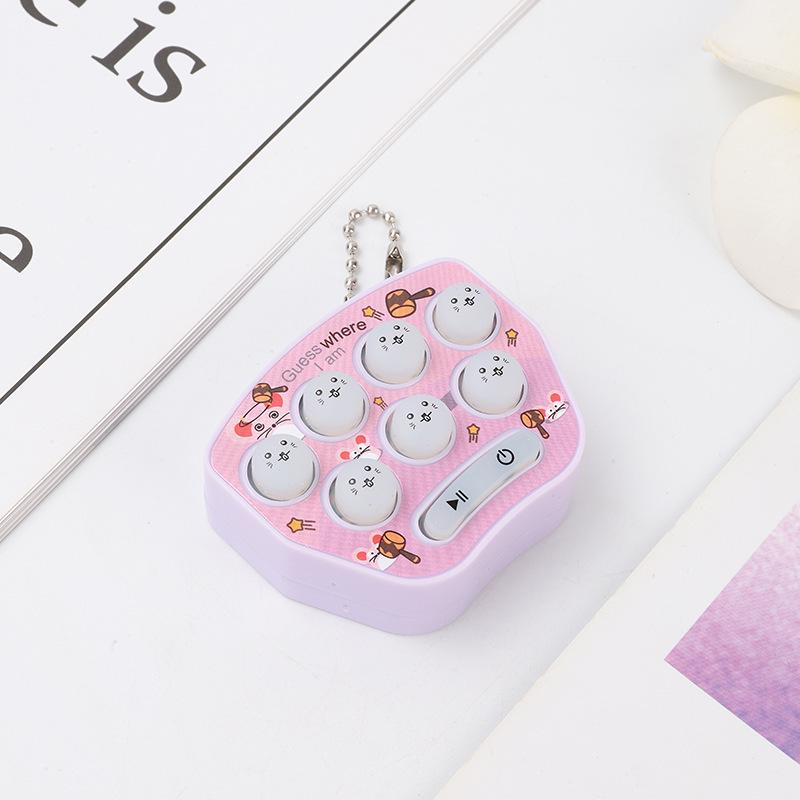 Mini Whack-a-Mole Keychain: Cute Cartoon Pendant Electronic Educational Toy