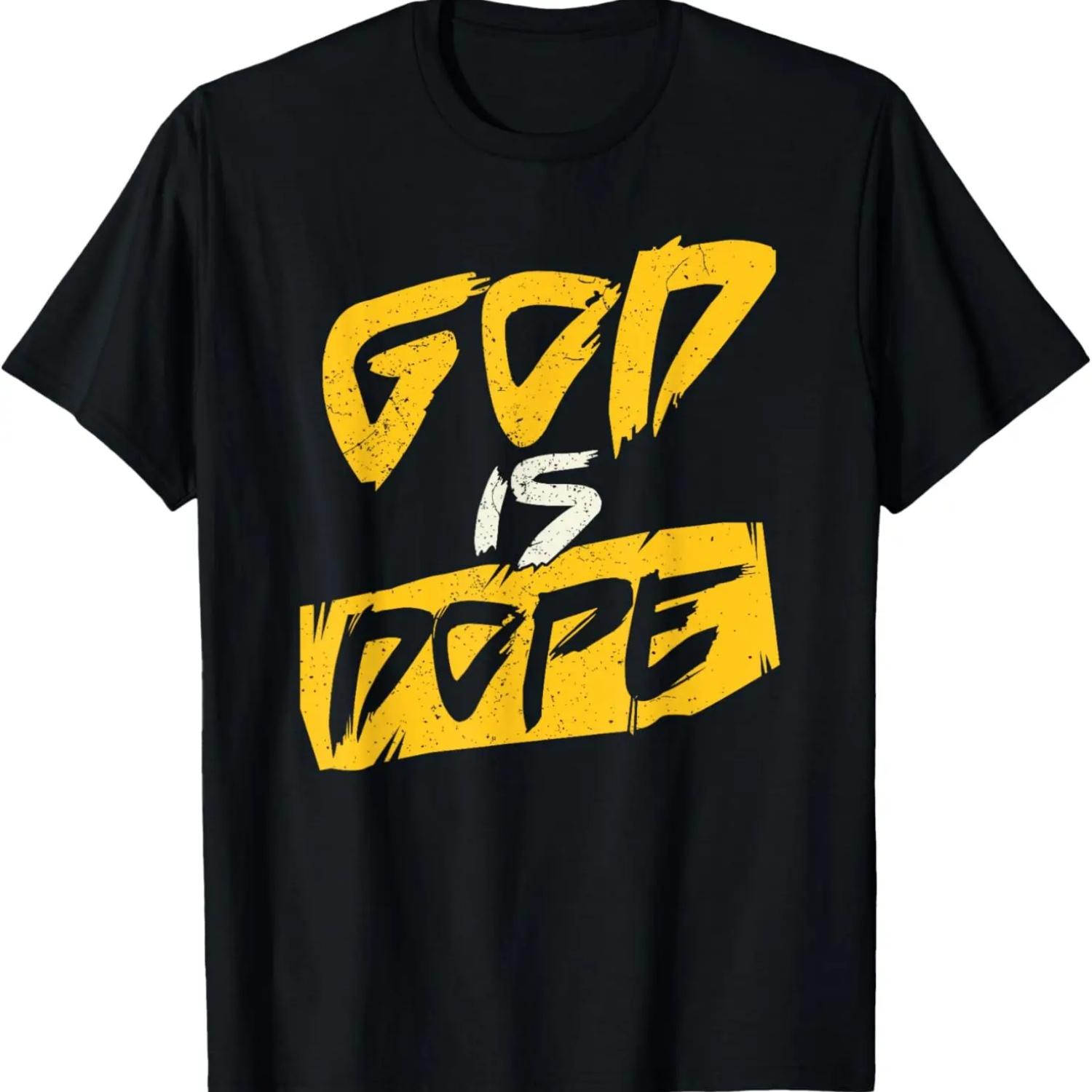 Забавная христианская футболка с дизайном God is Dope S