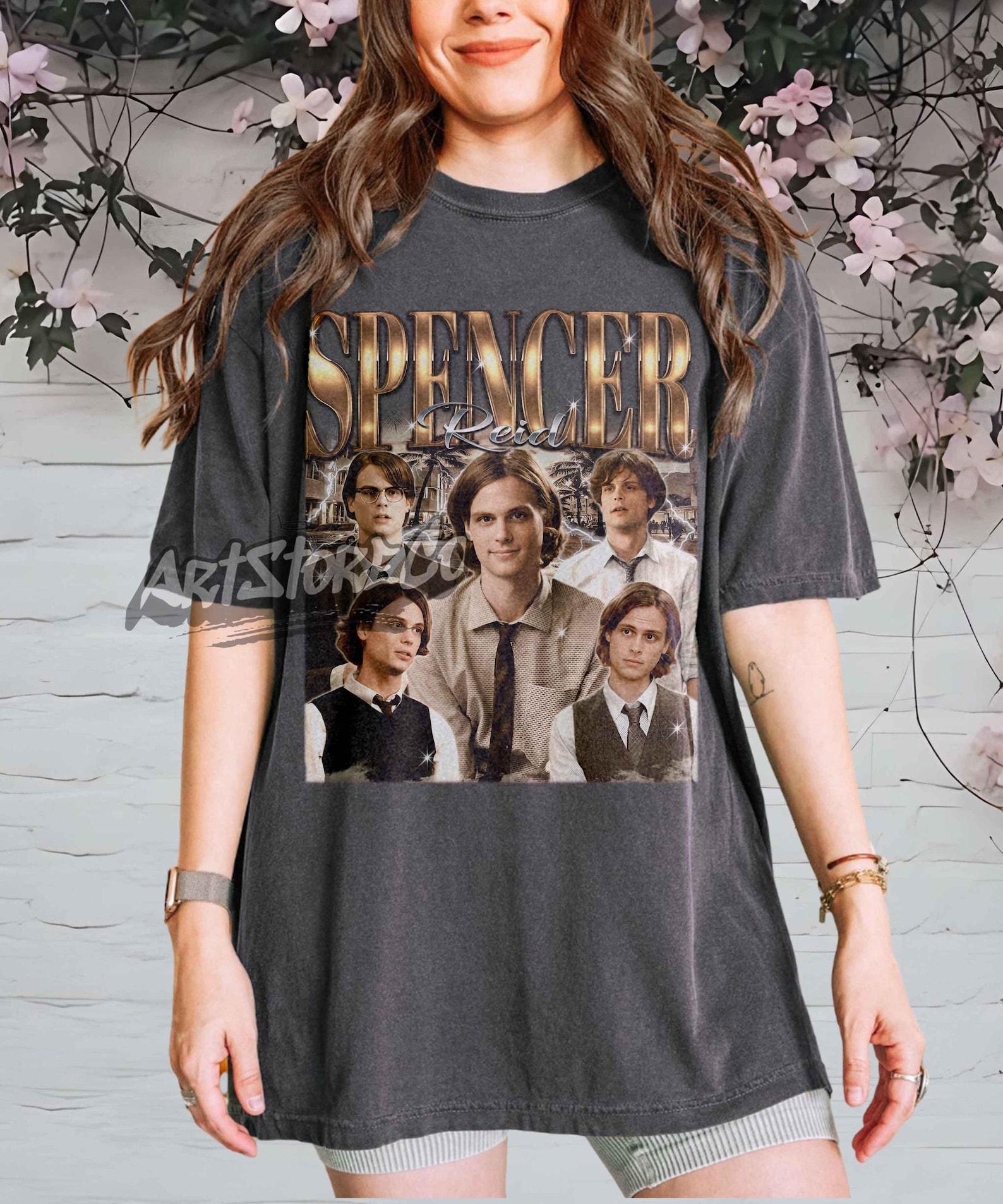 Spencer Reid Vintage Graphic Tee, Retro Criminal Minds Apparel M