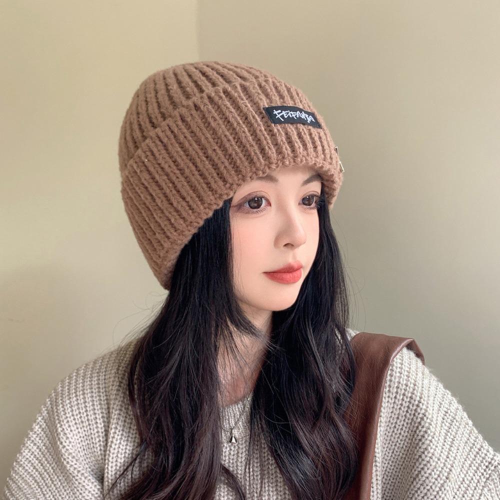 Solid Color Winter Autumn Hats Keep Warm Female Beanie Caps Warmer Bonnet  For Women/Men/Students