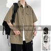Men Shirt Short Sleeve Summer Sportswear Oversize Formal Casual Streetwear Loose Pocket