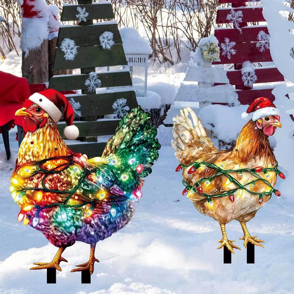 Christmas Decoration Christmas Yard Decor 2 Pieces Holiday Garden Decorations All-in-one Decoration Kit Complete Holiday Set