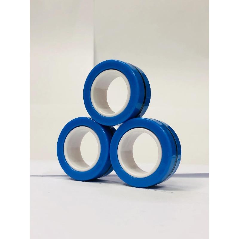 3pcs Anillos Magnéticos para Dedos Coloridos Set de Juguetes Fidget Imanes para Adultos Anillos Giratorios para Aliviar el Estrés Alivio de la Ansiedad Terapia