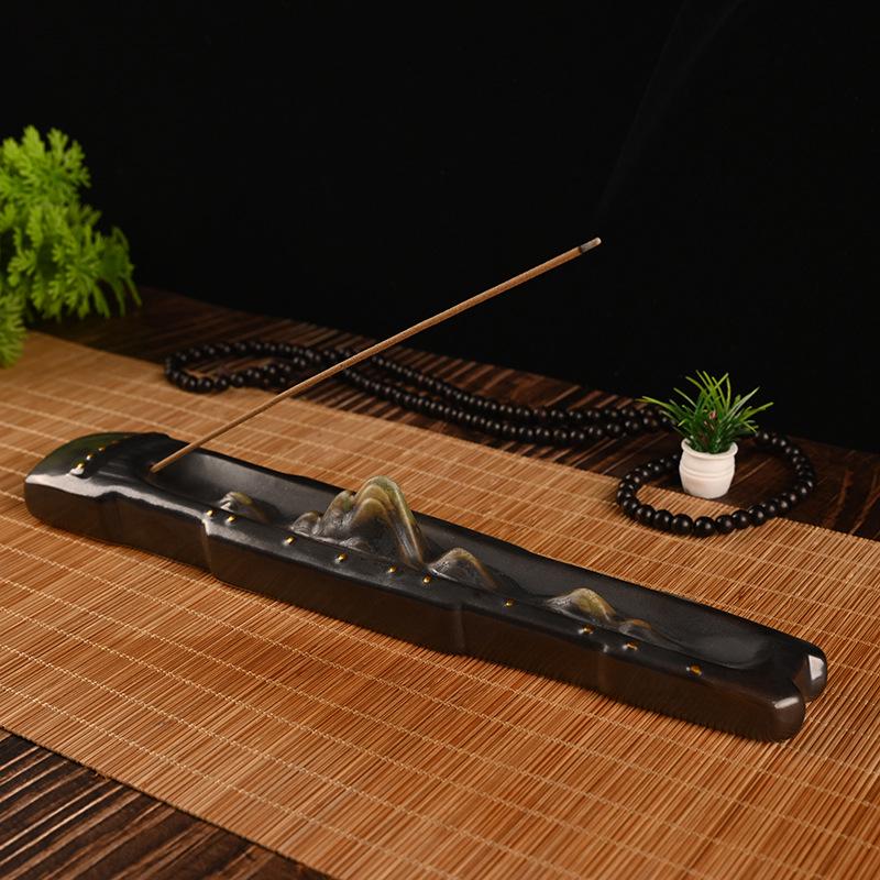

Ceramic Zen Style Sandalwood Incense Holder - Creative Tabletop Stick & Cone Burner for Home & Bedside.