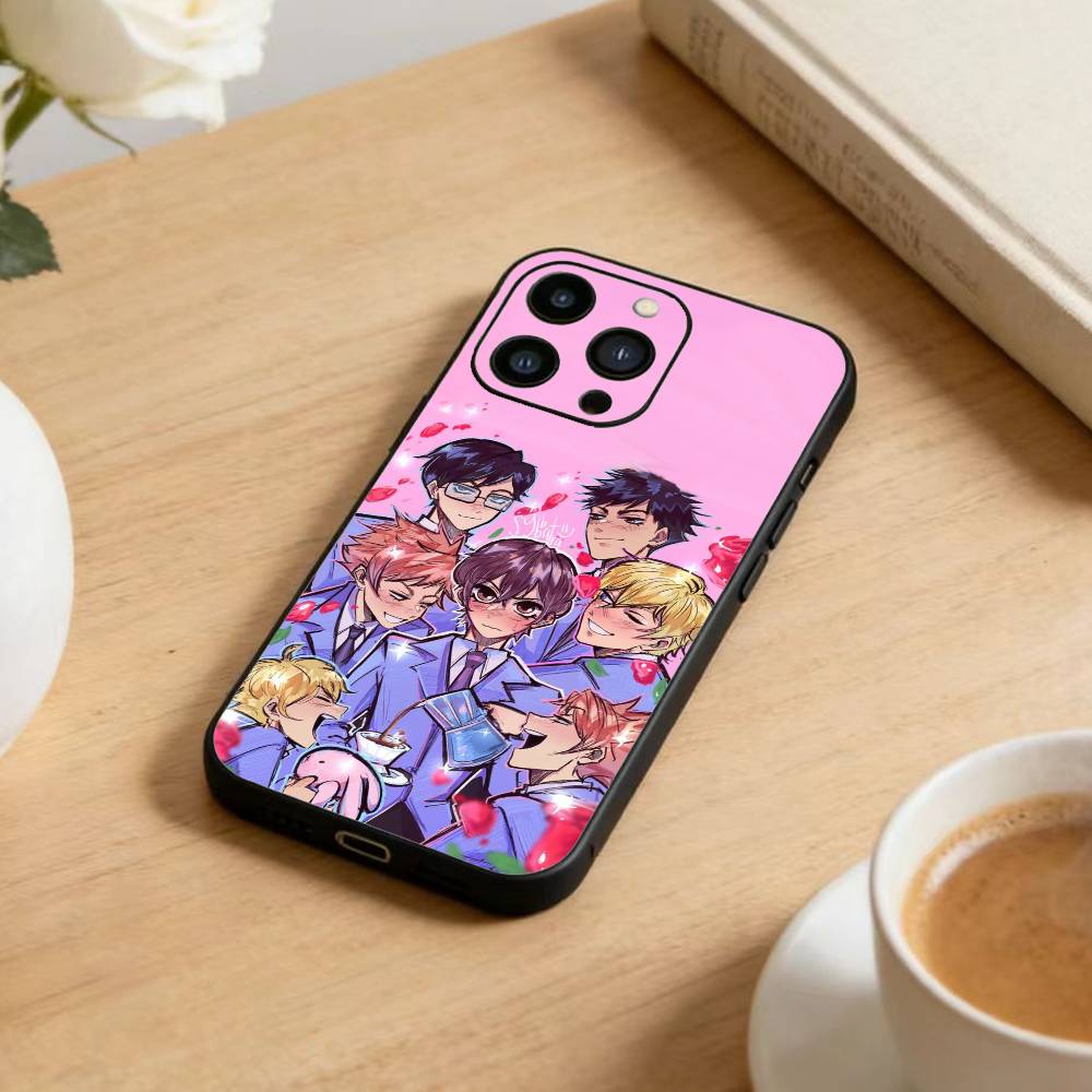 ouran high school host club  Phone Case For iPhone17,16,15,14,13,12 Plus,Max Soft Silicone Black Cover