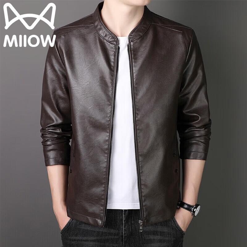 M-CODE Men's Casual Faux Leather Jacket
