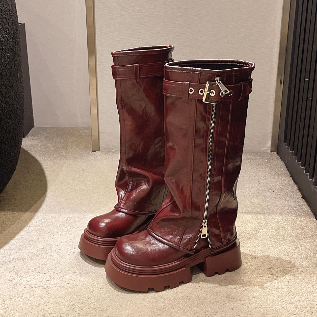 

Зимние панк платформа женские рыцарские сапоги модные с ремешками и пряжками обувь с увеличением высоты женские лаконичные платформа длинные сапоги-ботфорты 35