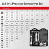 115 In One Precision Screwdriver Set With Bits And Non Slip Handle Suitable For Home Repairs