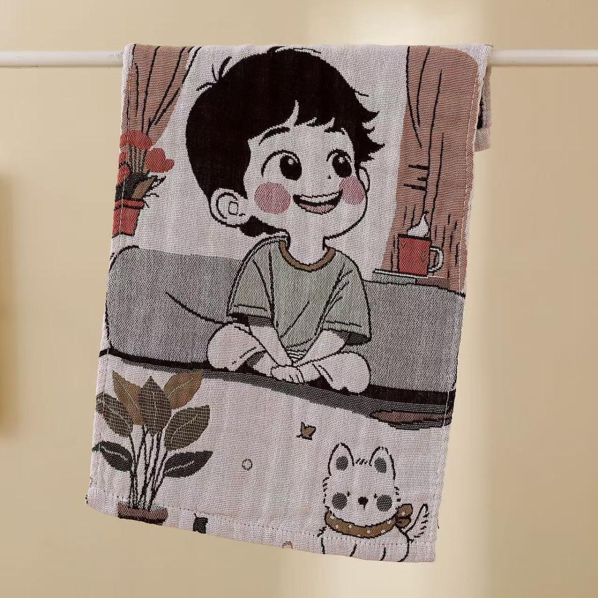 

Хлопчатобумажное марлевое полотенце тип А длинное полотенце для умывания рук мягкое для кожи не скатывается легко впитывает воду 50x25см 1шт 50x25cm1pcs