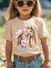 Vestiti per Bambina Ragazza Carina Baci Stampa Cavallo Estate Manica Corta Casual Larghi Top per Bambini T-Shirt per Ragazze da Esterno Abbigliamento per Bambini