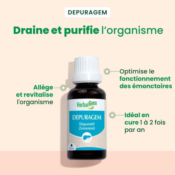 Herbalgem Complexe de Gemmothérapie Dépuragem Dépuratif Bio 30ml