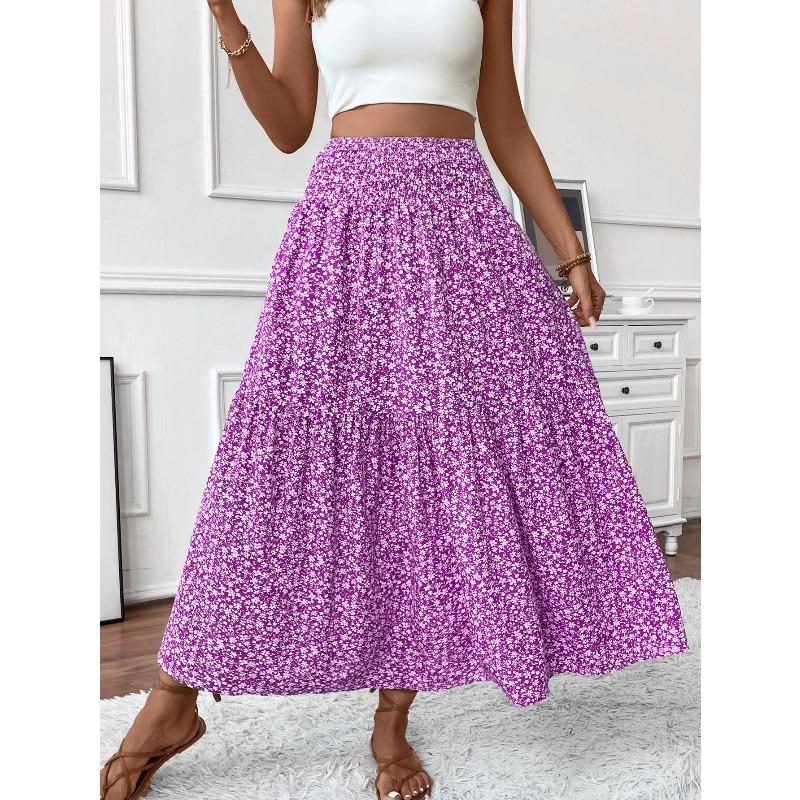 Women's Flower Pattern Print Casual Summer Spring Skirts
