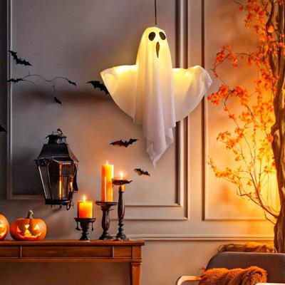 Halloween Świecąca Wisząca Dekoracja Ducha Straszne Światło LED Ducha do Dekoracji Wnętrz, Werandy Frontowej, Podwórka, Sypialni