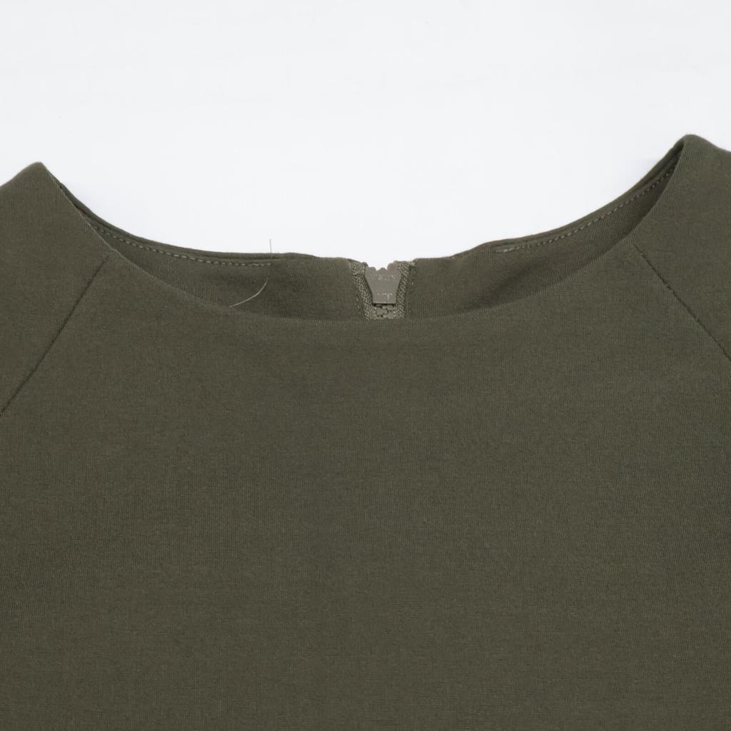 ELENDEEK 512330322201-01 Khaki Rayon x Nylon Lace Sleeve Dress dress 1 khakiUsed