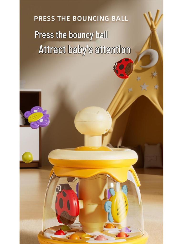 Cross-border Carousel Insect Toy: Baby's Early Education Bouncy Ball & Roller