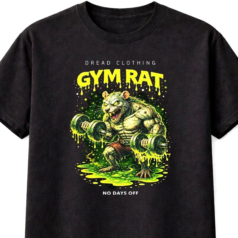 Gym Rat TShirt Gym Horror Gothic Unisex Black Graphic Tee
