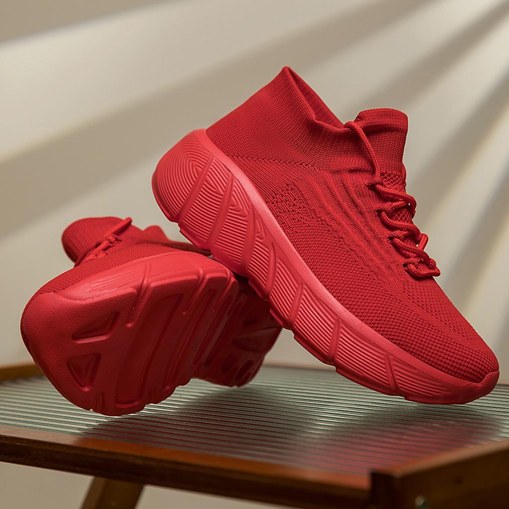 Modische Damen Plateau-Schuhe Herren Gestrickte Socken Schuhe Leichte Freizeitschuhe zum Gehen Reisen Joggen